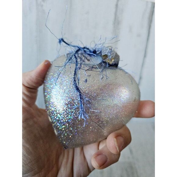 Glitter heart snowman star ornament Xmas tree - Picture 11 of 14